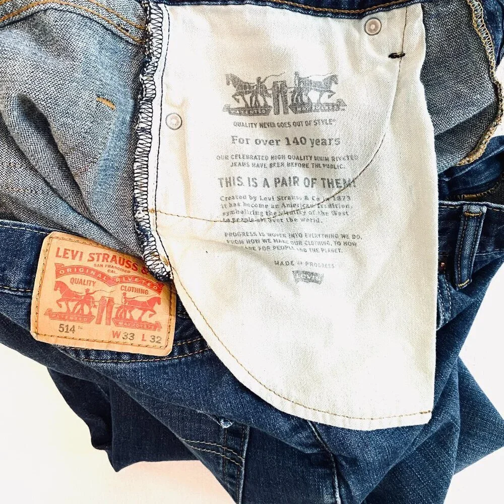 Levi's 514 jeans Men's 33 dark denim wash classic straight leg unisex